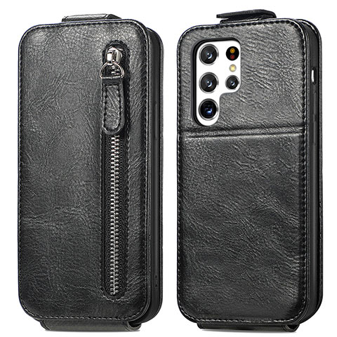 Handyhülle Hülle Flip Tasche Leder für Samsung Galaxy S21 Ultra 5G Schwarz