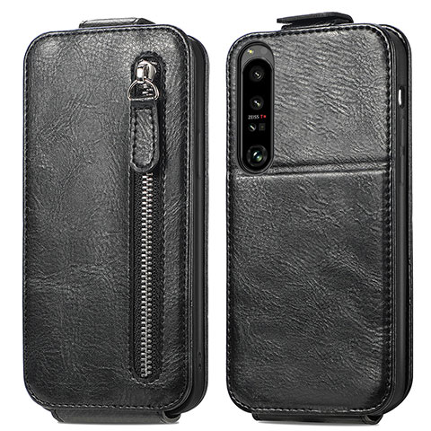 Handyhülle Hülle Flip Tasche Leder für Sony Xperia 1 IV Schwarz