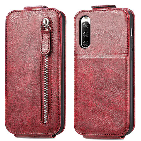 Handyhülle Hülle Flip Tasche Leder für Sony Xperia 10 IV SO-52C Rot