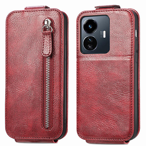 Handyhülle Hülle Flip Tasche Leder für Vivo iQOO Z6 Lite 5G Rot