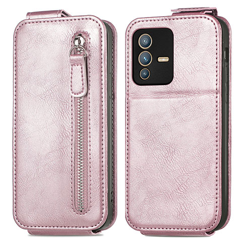 Handyhülle Hülle Flip Tasche Leder für Vivo V23 5G Rosegold