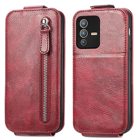 Handyhülle Hülle Flip Tasche Leder für Vivo V23 5G Rot