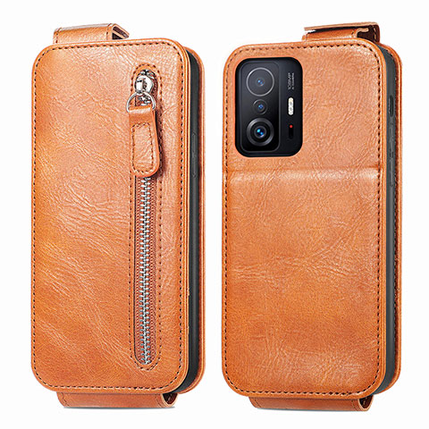 Handyhülle Hülle Flip Tasche Leder für Xiaomi Mi 11T 5G Braun