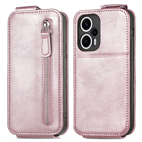 Handyhülle Hülle Flip Tasche Leder für Xiaomi Poco F5 5G Rosegold