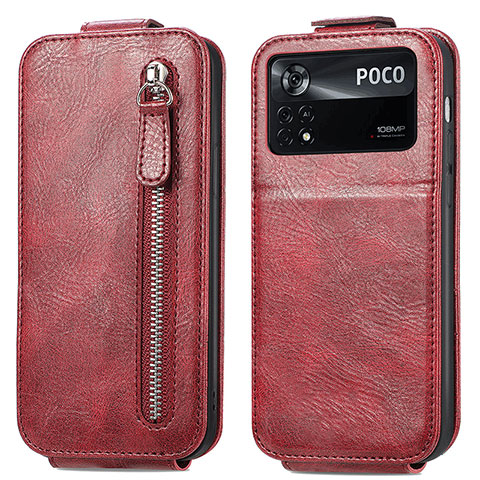 Handyhülle Hülle Flip Tasche Leder für Xiaomi Poco X4 Pro 5G Rot