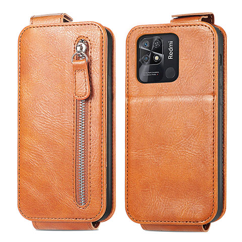 Handyhülle Hülle Flip Tasche Leder für Xiaomi Redmi 10 India Braun