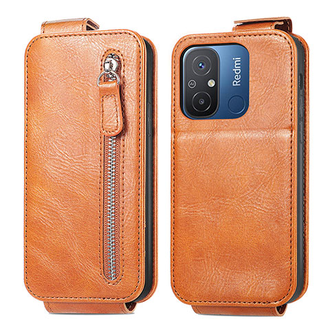 Handyhülle Hülle Flip Tasche Leder für Xiaomi Redmi 12C 4G Braun