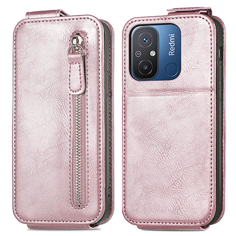 Handyhülle Hülle Flip Tasche Leder für Xiaomi Redmi 12C 4G Rosegold