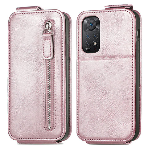 Handyhülle Hülle Flip Tasche Leder für Xiaomi Redmi Note 11 Pro 5G Rosegold