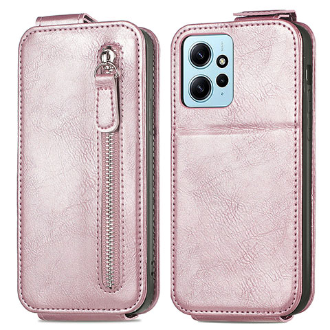 Handyhülle Hülle Flip Tasche Leder für Xiaomi Redmi Note 12 4G Rosegold