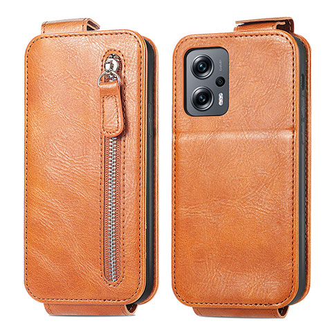 Handyhülle Hülle Flip Tasche Leder für Xiaomi Redmi Note 12T Pro 5G Braun