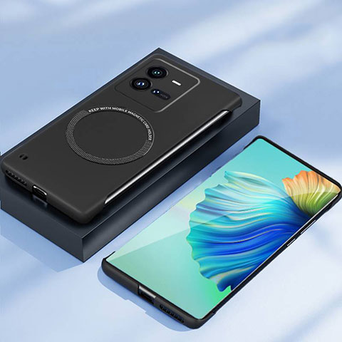 Handyhülle Hülle Hartschalen Kunststoff Rahmenlos Schutzhülle Tasche Matt mit Mag-Safe Magnetic Magnetisch für Vivo iQOO 10 Pro 5G Schwarz