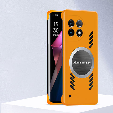 Handyhülle Hülle Hartschalen Kunststoff Rahmenlos Schutzhülle Tasche Matt mit Mag-Safe Magnetic Magnetisch S01 für OnePlus Ace 2 Pro 5G Orange