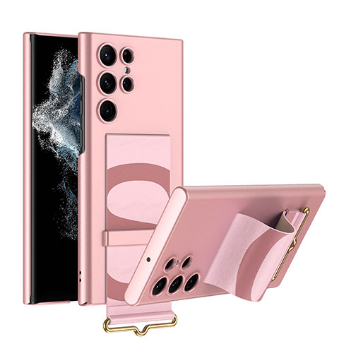 Handyhülle Hülle Hartschalen Kunststoff Schutzhülle Tasche Matt AC1 für Samsung Galaxy S21 Ultra 5G Rosa