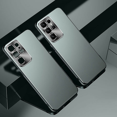 Handyhülle Hülle Hartschalen Kunststoff Schutzhülle Tasche Matt AT1 für Samsung Galaxy S22 Ultra 5G Grau