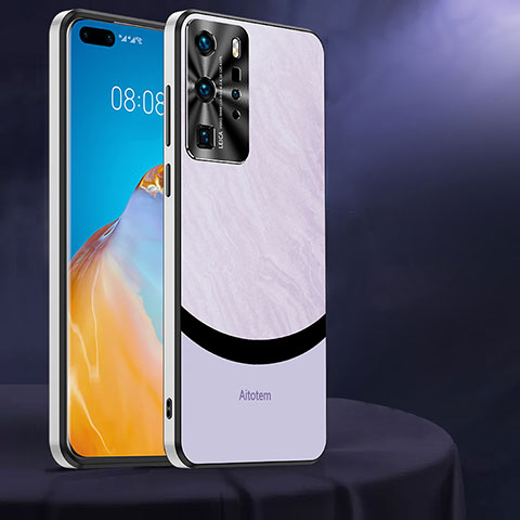 Handyhülle Hülle Hartschalen Kunststoff Schutzhülle Tasche Matt AT3 für Huawei P40 Violett