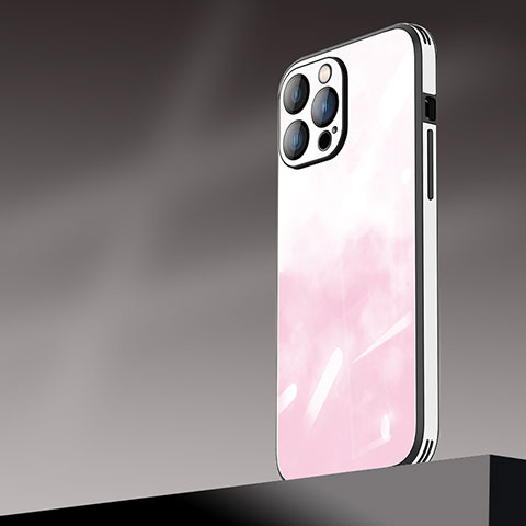 Handyhülle Hülle Hartschalen Kunststoff Schutzhülle Tasche Matt Farbverlauf AT1 für Apple iPhone 13 Pro Rosa