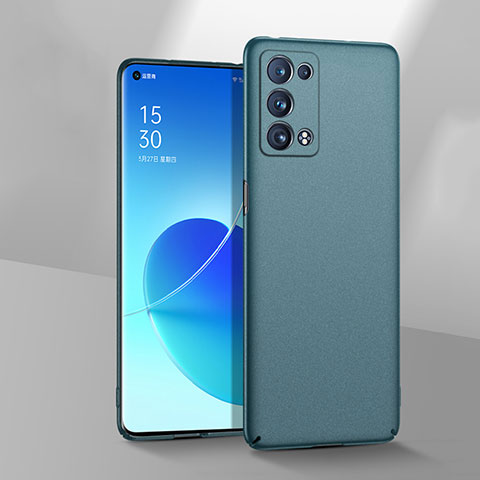 Handyhülle Hülle Hartschalen Kunststoff Schutzhülle Tasche Matt für Oppo Reno6 Pro 5G Grün