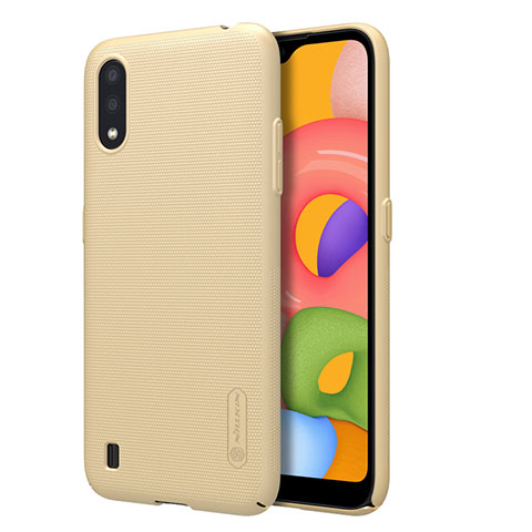 Handyhülle Hülle Hartschalen Kunststoff Schutzhülle Tasche Matt für Samsung Galaxy A01 SM-A015 Gold