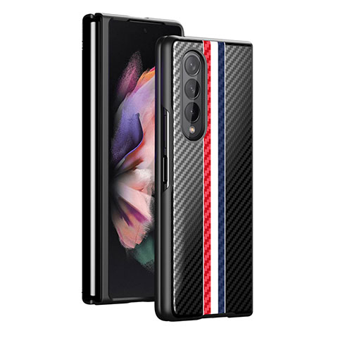 Handyhülle Hülle Hartschalen Kunststoff Schutzhülle Tasche Matt H01 für Samsung Galaxy Z Fold3 5G Schwarz