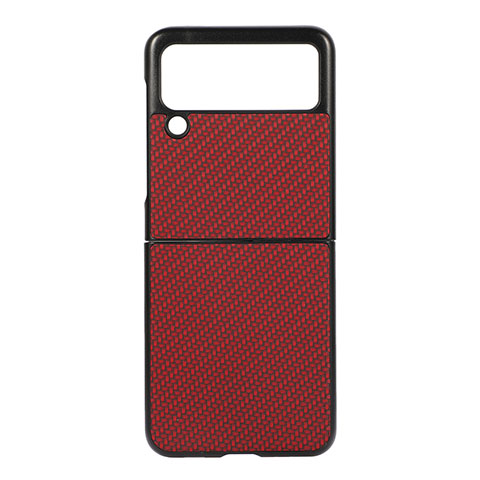 Handyhülle Hülle Hartschalen Kunststoff Schutzhülle Tasche Matt H08 für Samsung Galaxy Z Flip3 5G Rot