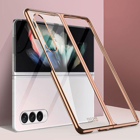 Handyhülle Hülle Hartschalen Kunststoff Schutzhülle Tasche Matt L03 für Samsung Galaxy Z Fold3 5G Gold