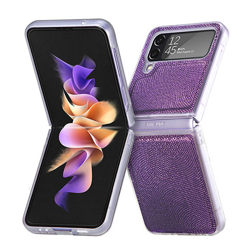 Handyhülle Hülle Hartschalen Kunststoff Schutzhülle Tasche Matt L04 für Samsung Galaxy Z Flip4 5G Violett