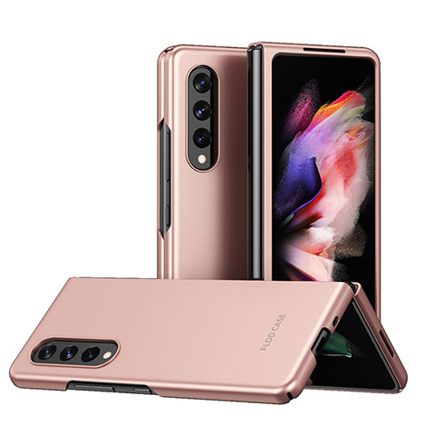 Handyhülle Hülle Hartschalen Kunststoff Schutzhülle Tasche Matt L08 für Samsung Galaxy Z Fold3 5G Rosegold