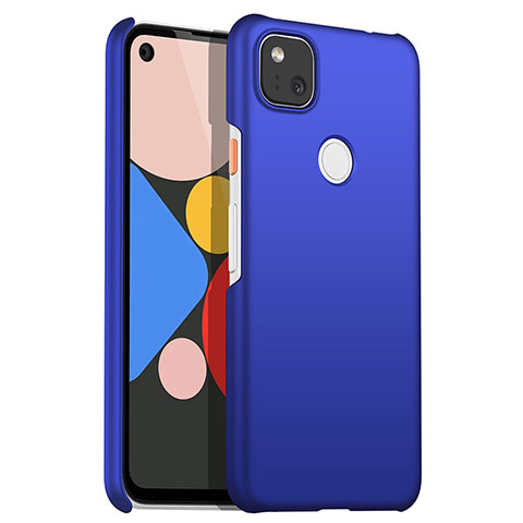 Handyhülle Hülle Hartschalen Kunststoff Schutzhülle Tasche Matt M01 für Google Pixel 4a Blau