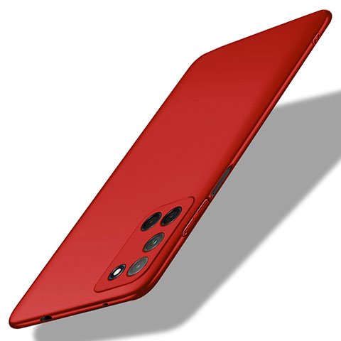 Handyhülle Hülle Hartschalen Kunststoff Schutzhülle Tasche Matt M01 für Oppo A52 Rot