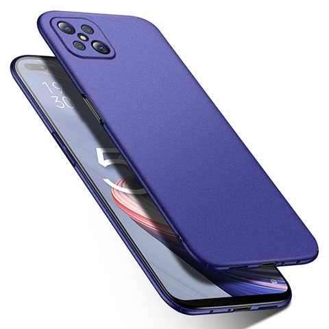 Handyhülle Hülle Hartschalen Kunststoff Schutzhülle Tasche Matt M01 für Oppo Reno4 Z 5G Blau