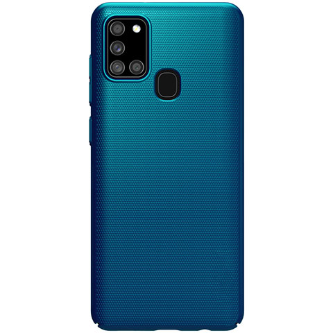 Handyhülle Hülle Hartschalen Kunststoff Schutzhülle Tasche Matt M01 für Samsung Galaxy A21s Blau