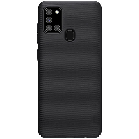 Handyhülle Hülle Hartschalen Kunststoff Schutzhülle Tasche Matt M01 für Samsung Galaxy A21s Schwarz