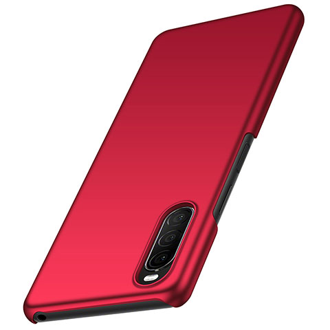 Handyhülle Hülle Hartschalen Kunststoff Schutzhülle Tasche Matt M01 für Sony Xperia 10 II Rot