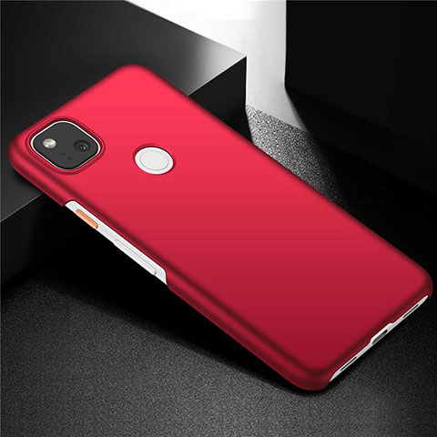 Handyhülle Hülle Hartschalen Kunststoff Schutzhülle Tasche Matt M02 für Google Pixel 4a Rot