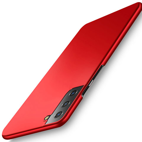 Handyhülle Hülle Hartschalen Kunststoff Schutzhülle Tasche Matt M02 für Samsung Galaxy S21 Plus 5G Rot