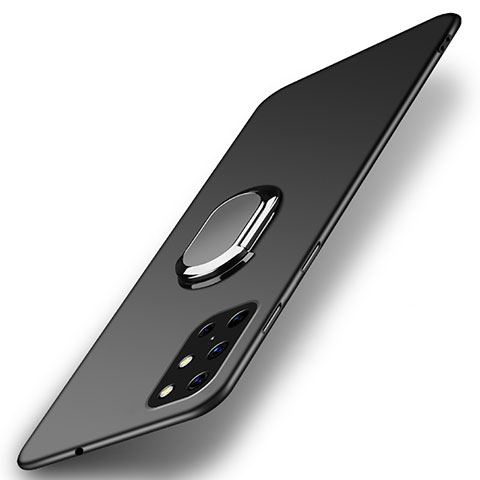 Handyhülle Hülle Hartschalen Kunststoff Schutzhülle Tasche Matt mit Magnetisch Fingerring Ständer A01 für OnePlus 8T 5G Schwarz