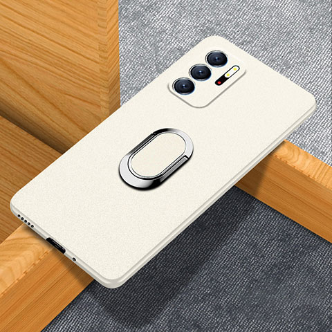 Handyhülle Hülle Hartschalen Kunststoff Schutzhülle Tasche Matt mit Magnetisch Fingerring Ständer für Xiaomi Redmi Note 10T 5G Weiß