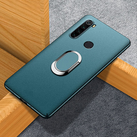 Handyhülle Hülle Hartschalen Kunststoff Schutzhülle Tasche Matt mit Magnetisch Fingerring Ständer K01 für Xiaomi Redmi Note 8 (2021) Grün