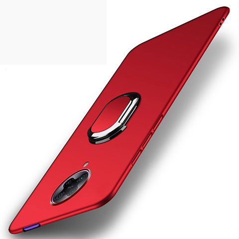 Handyhülle Hülle Hartschalen Kunststoff Schutzhülle Tasche Matt mit Magnetisch Fingerring Ständer P01 für Xiaomi Redmi K30 Pro Zoom Rot