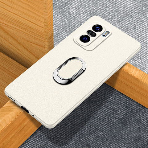 Handyhülle Hülle Hartschalen Kunststoff Schutzhülle Tasche Matt mit Magnetisch Fingerring Ständer S01 für Xiaomi Mi 11X Pro 5G Weiß
