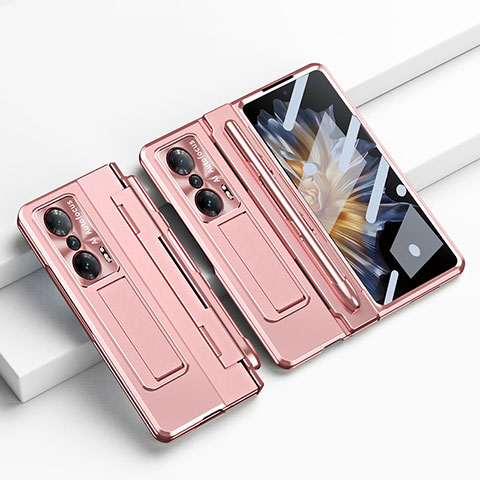 Handyhülle Hülle Hartschalen Kunststoff Schutzhülle Tasche Matt mit Ständer ZL1 für Huawei Honor Magic Vs Ultimate 5G Rosegold