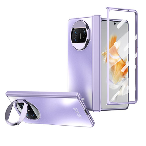 Handyhülle Hülle Hartschalen Kunststoff Schutzhülle Tasche Matt mit Ständer ZL1 für Huawei Mate X3 Violett