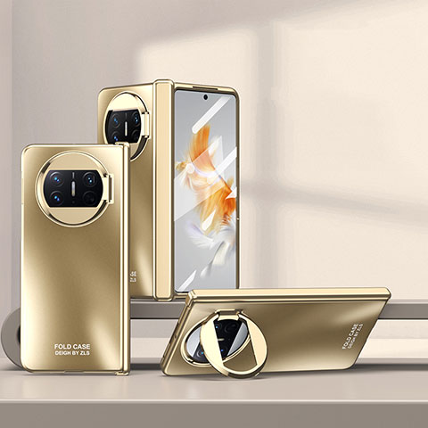 Handyhülle Hülle Hartschalen Kunststoff Schutzhülle Tasche Matt mit Ständer ZL2 für Huawei Mate X3 Gold