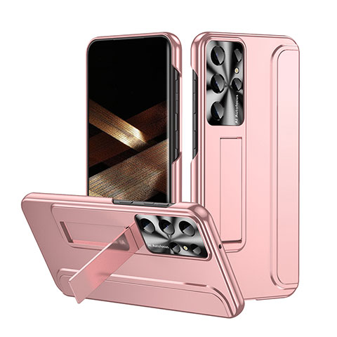 Handyhülle Hülle Hartschalen Kunststoff Schutzhülle Tasche Matt mit Ständer ZL2 für Samsung Galaxy S24 Ultra 5G Rosegold