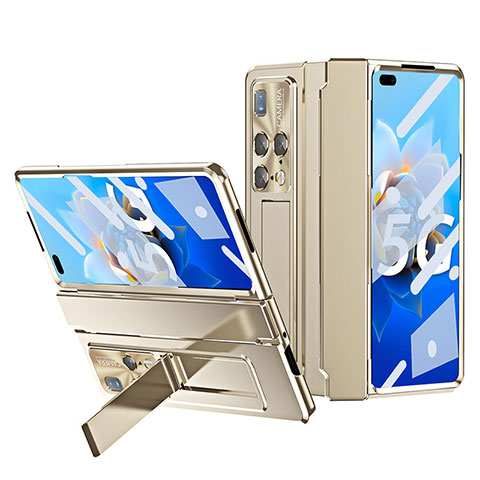 Handyhülle Hülle Hartschalen Kunststoff Schutzhülle Tasche Matt mit Ständer ZL4 für Huawei Mate X2 Gold