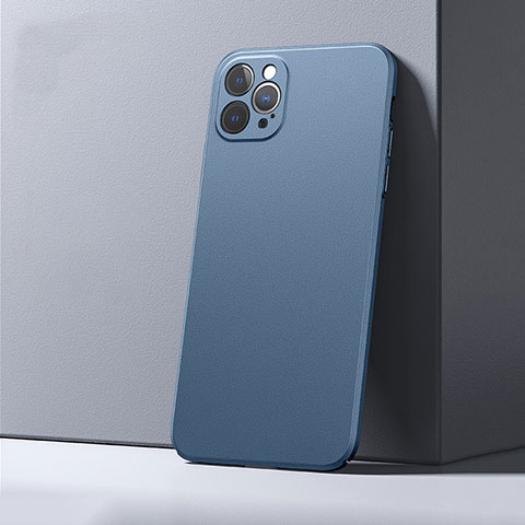 Handyhülle Hülle Hartschalen Kunststoff Schutzhülle Tasche Matt P01 für Apple iPhone 12 Pro Blau