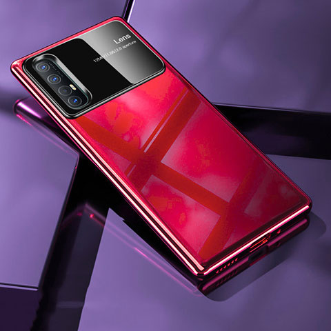 Handyhülle Hülle Hartschalen Kunststoff Schutzhülle Tasche Matt P01 für Oppo Find X2 Neo Rot