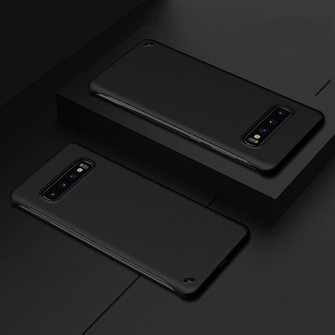 Handyhülle Hülle Hartschalen Kunststoff Schutzhülle Tasche Matt P01 für Samsung Galaxy S10 Schwarz