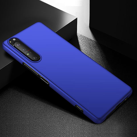 Handyhülle Hülle Hartschalen Kunststoff Schutzhülle Tasche Matt P01 für Sony Xperia 1 IV SO-51C Blau